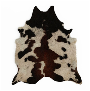 Black and Brown Spotted Cowhide Rug